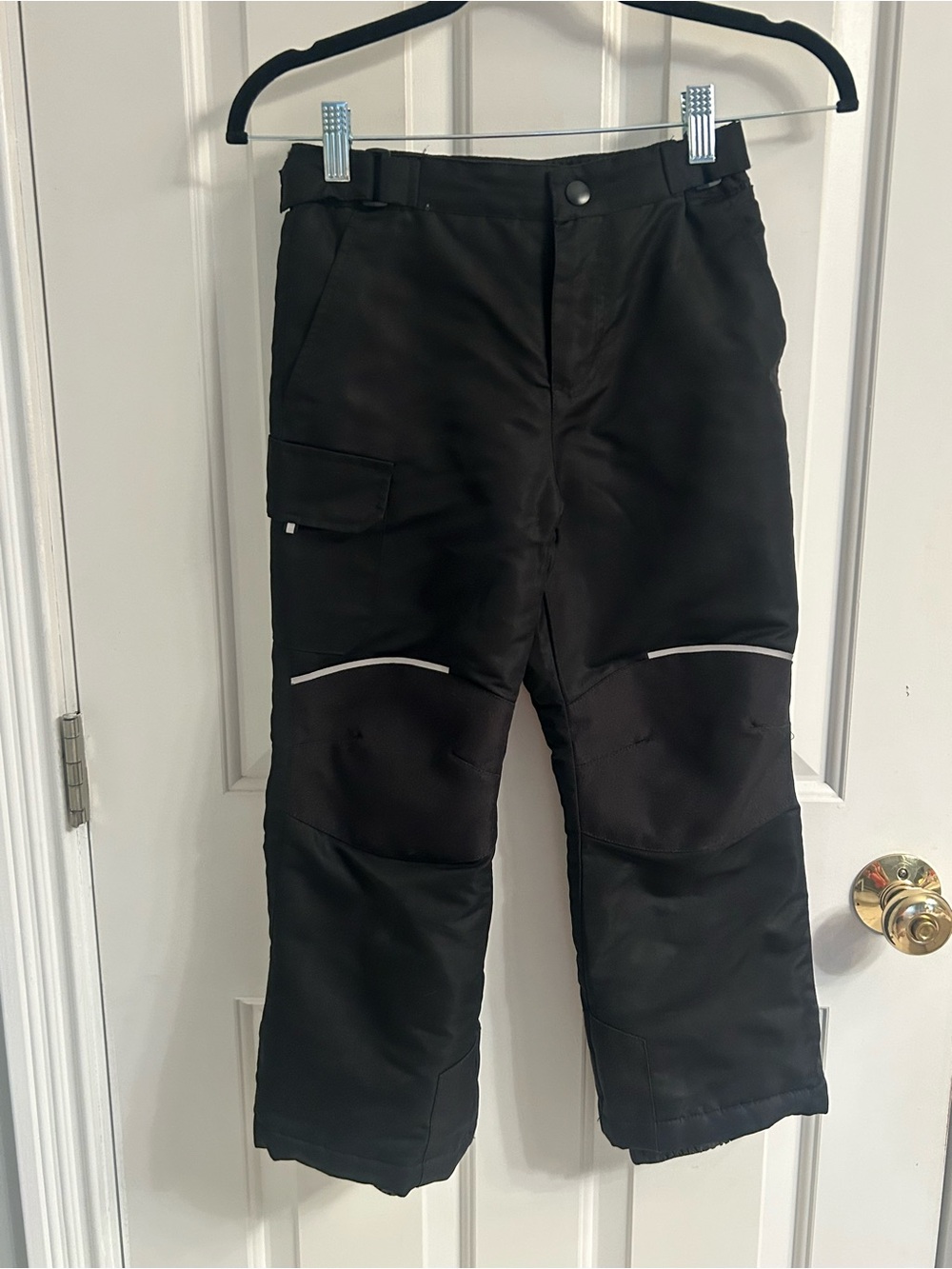 Boys Swiss Tech Black Snow Cargo Pants with Reflective Trim